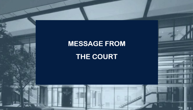 Message from the court 