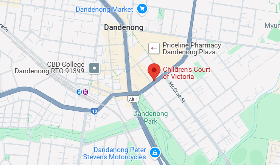Dandenong Children's Court map