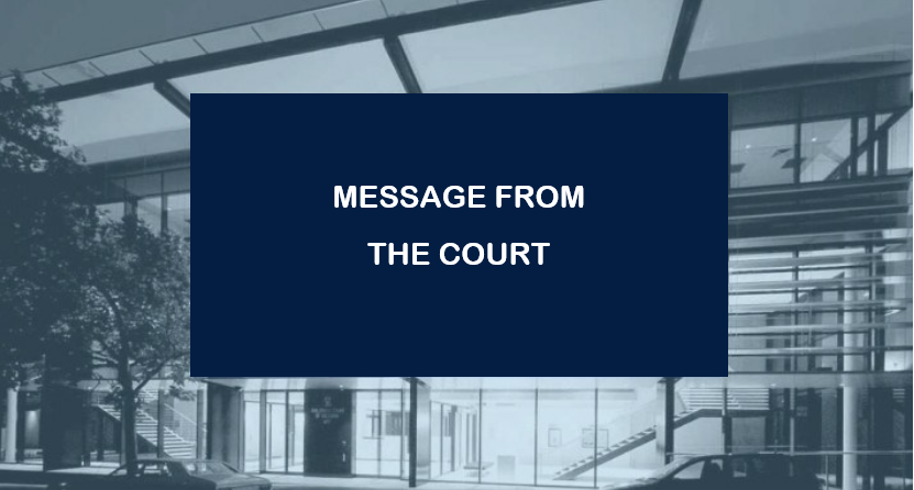 Message from the Court
